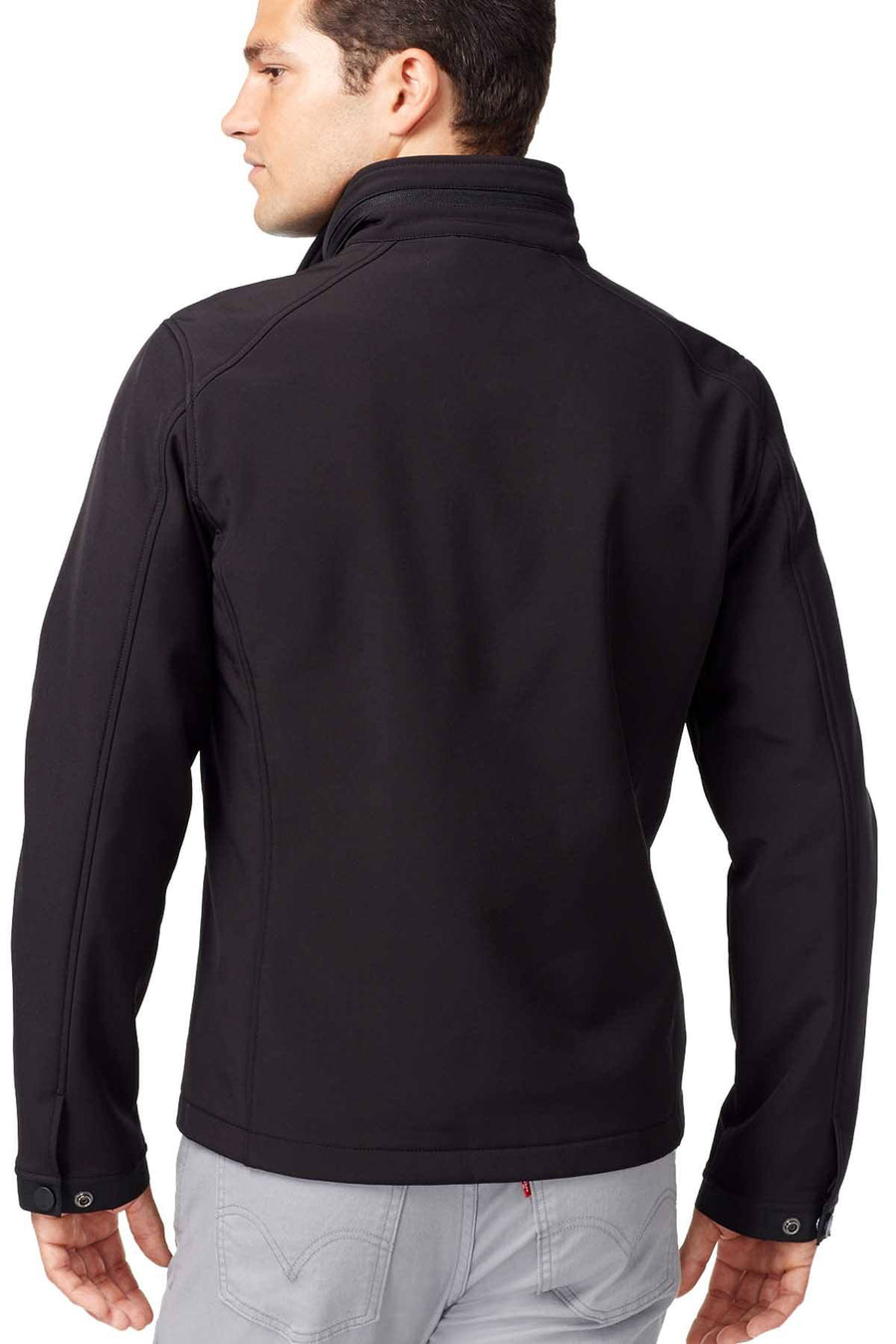 INC International Concepts Black Soft Shell Zip Front Jacket