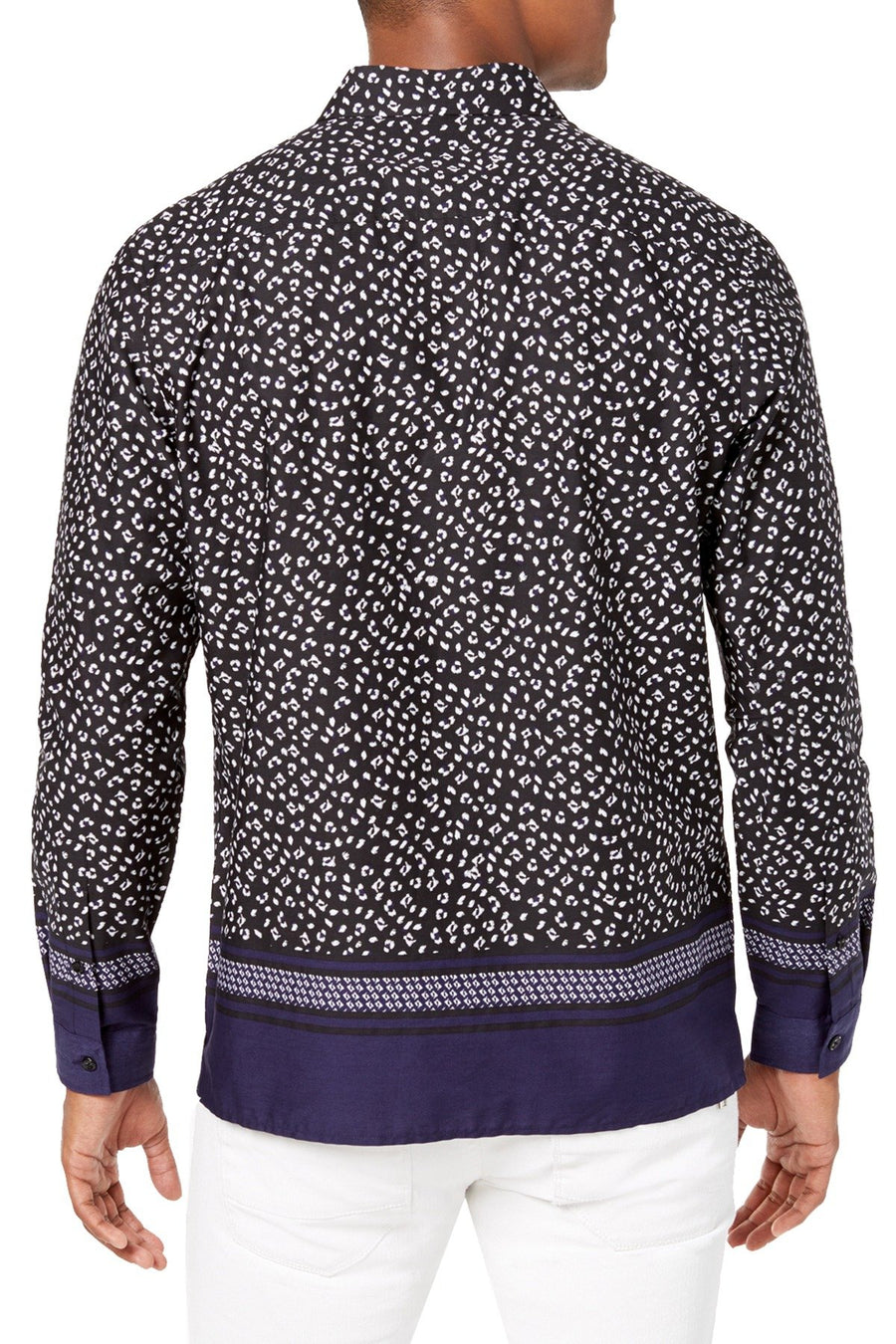 INC International Concepts Blue Combo Multi Print Shirt