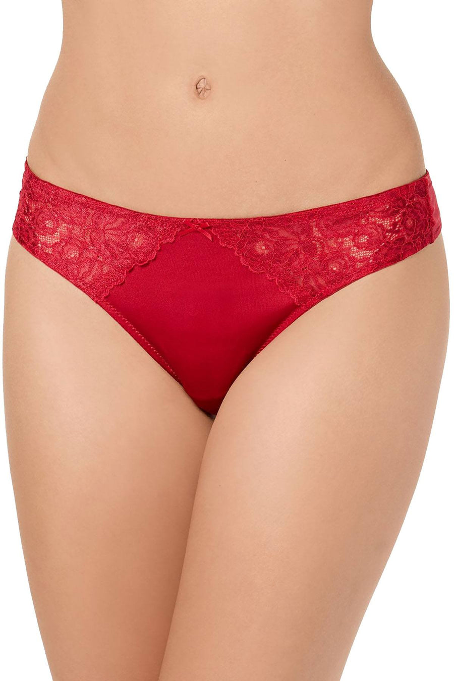 INC International Concepts Cherry Red Smooth Lace Thong