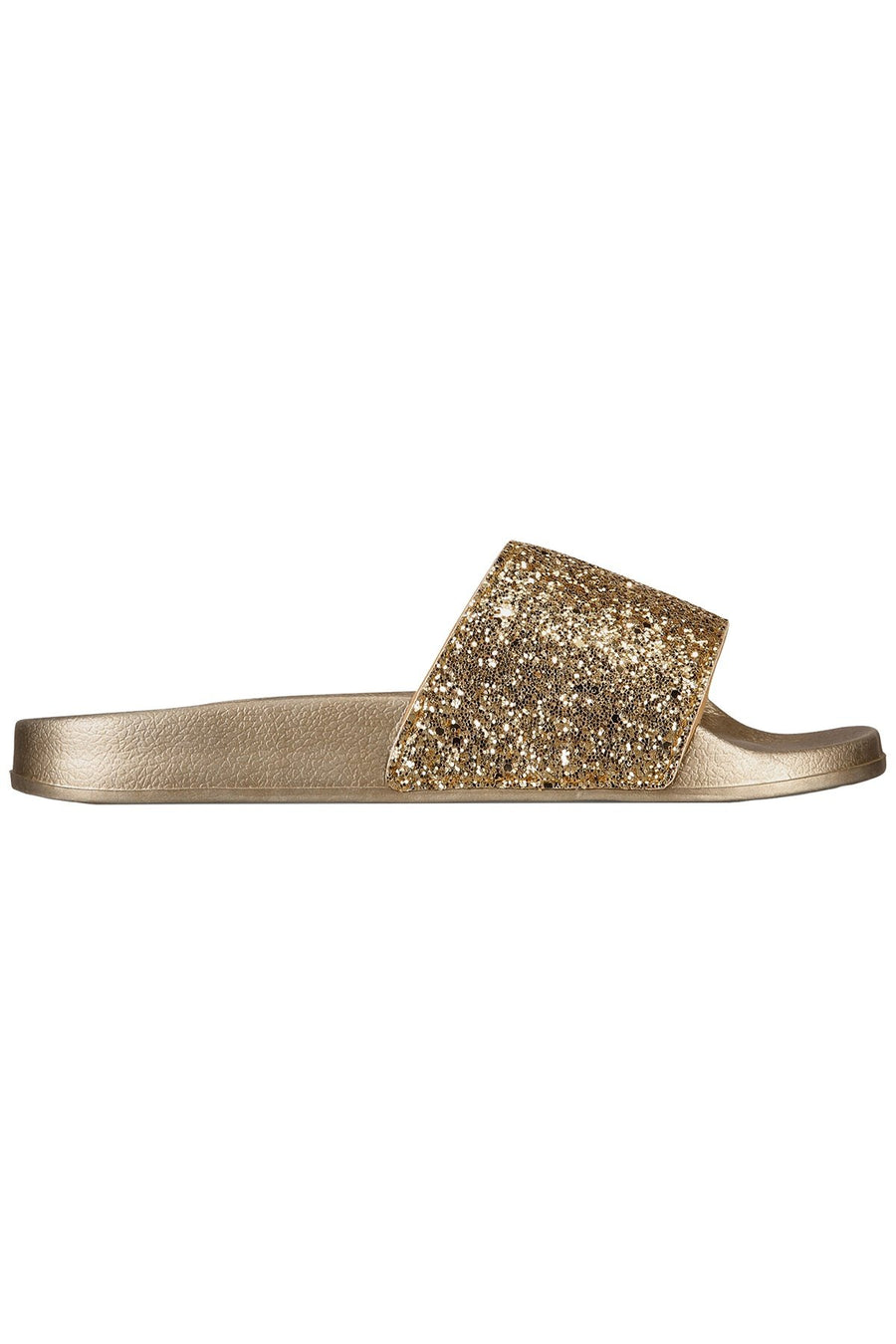 INC International Concepts Gold Glitter Pool Slide Slippers