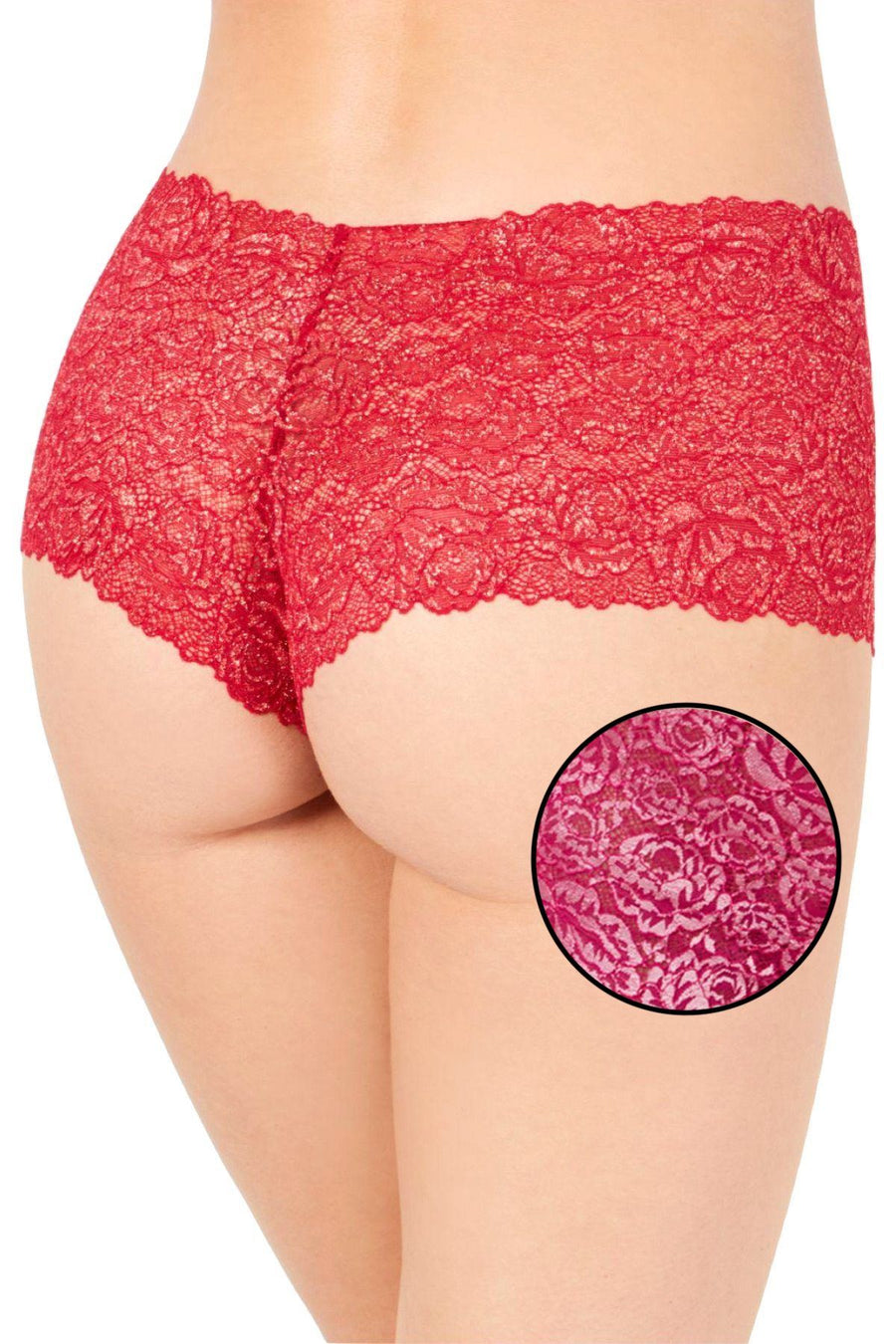 INC International Concepts Lace Boyshort in Festival Fuchsia