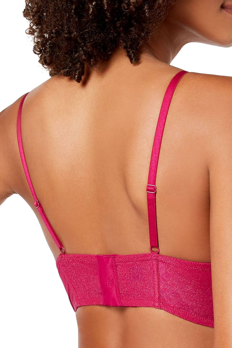 INC International Concepts Lace Corset Longline Bra in Festival Fuchsia