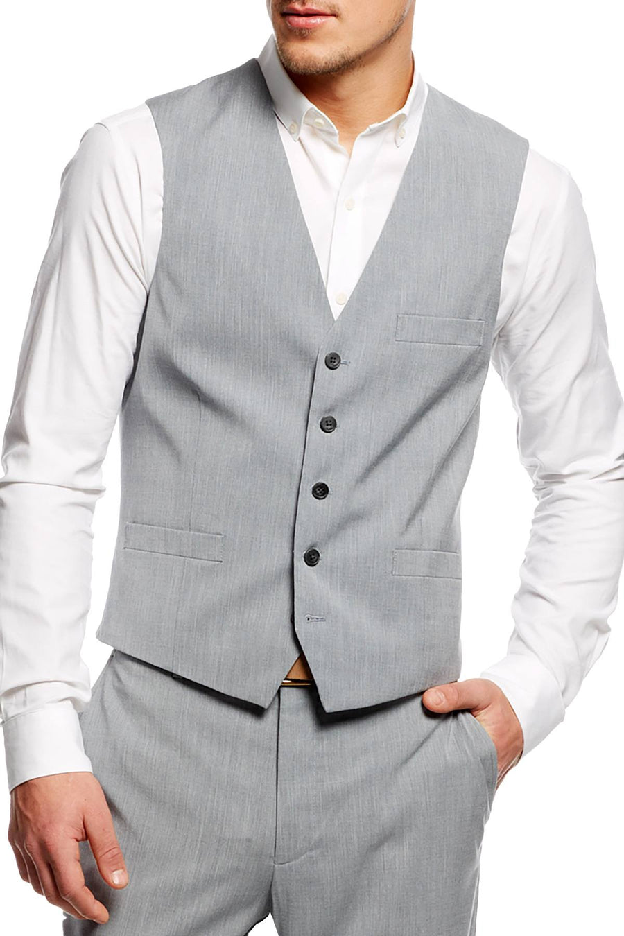 INC International Concepts Light Grey Marrone Vest