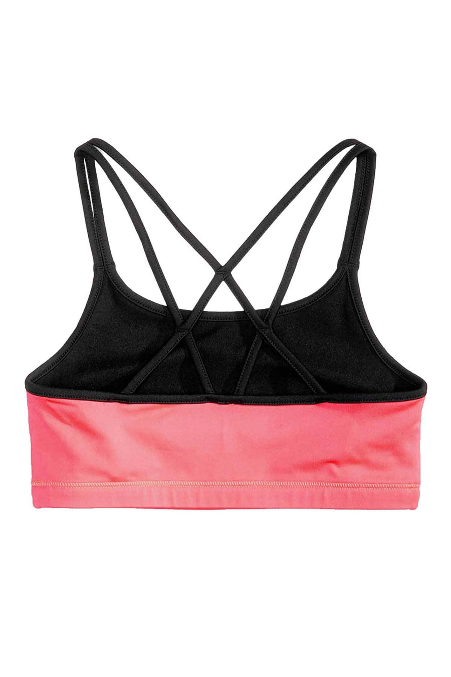 Ideology Big Girls Flamingo Pink Graphic Print Strappy Back Sports Bra