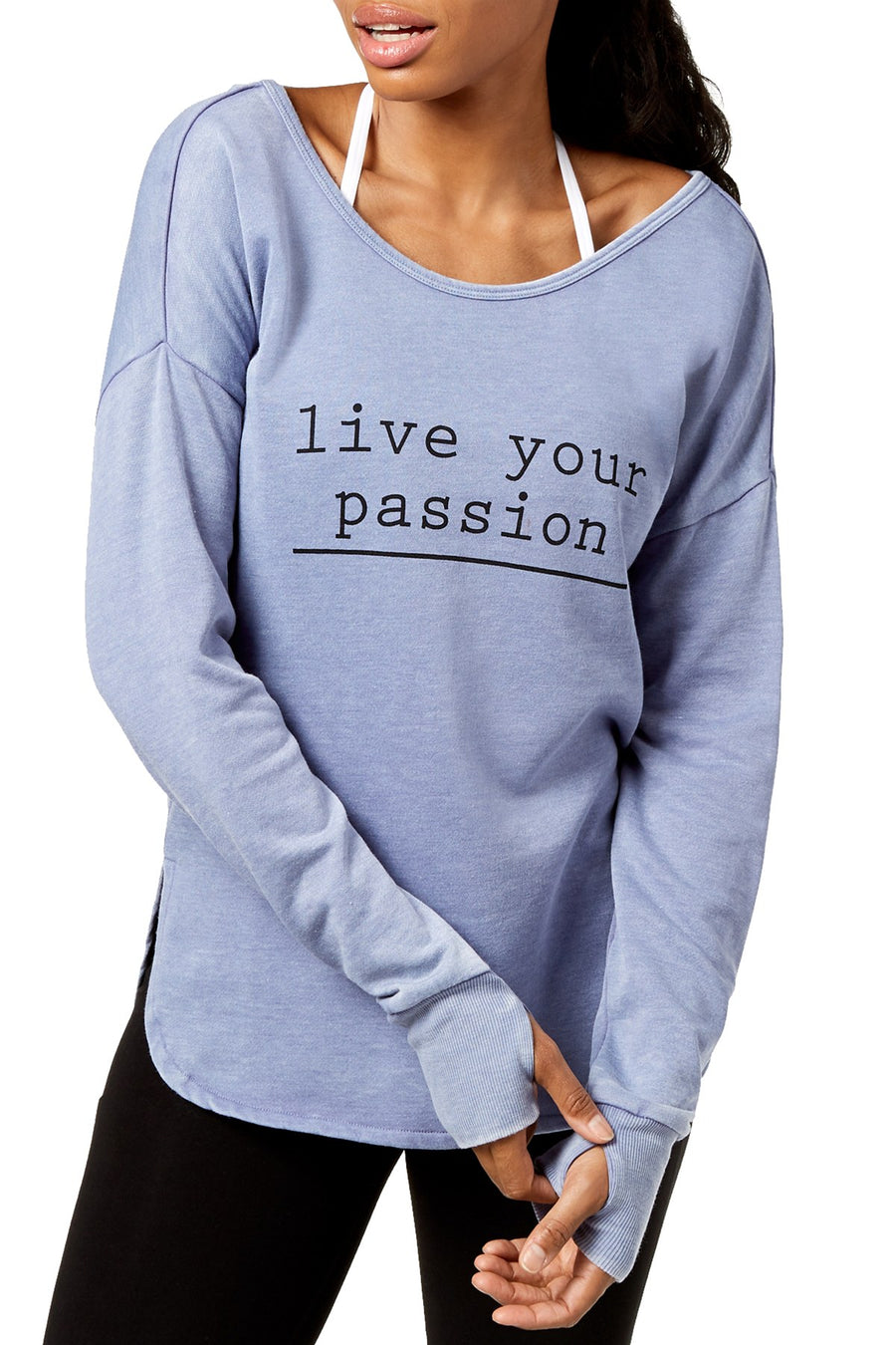 Ideology Infinity-Blue Graphic Cross-Back Pullover