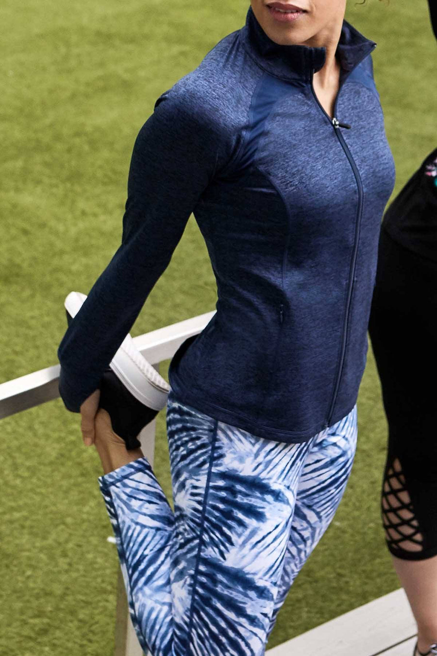Ideology Navy Tie-Dyed 7/8 Ankle Legging