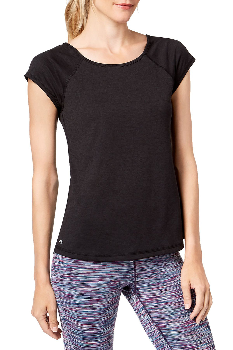 Ideology Noir Black Cutout-Back T-Shirt