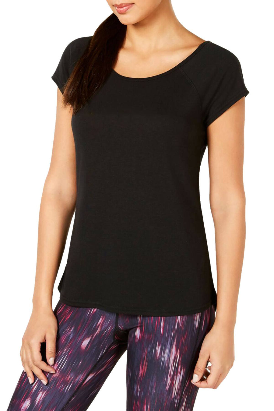 Ideology Noir Cross-Back Active T-Shirt