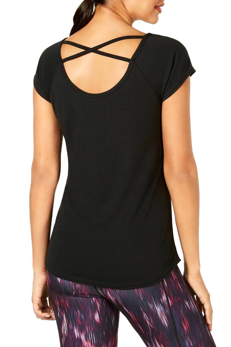 Ideology Noir Cross-Back Active T-Shirt
