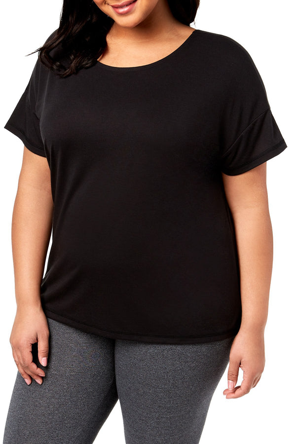 Ideology PLUS Black Noir Crisscross Back Tee