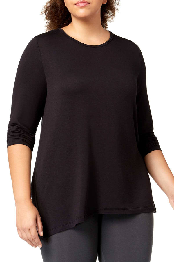Ideology PLUS Black Noir Cutout Back Long Sleeve Shirt