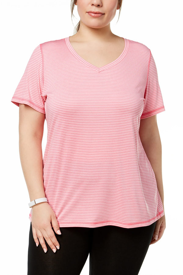 Ideology PLUS Camellia-Rose Striped Performance T-Shirt