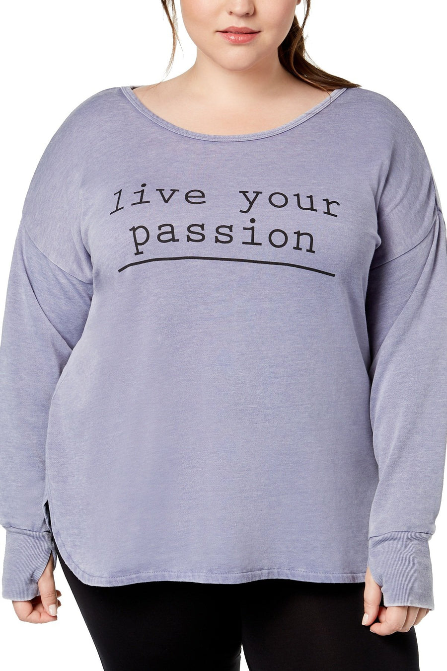 Ideology PLUS Infinity-Blue Graphic Cross-Back Pullover