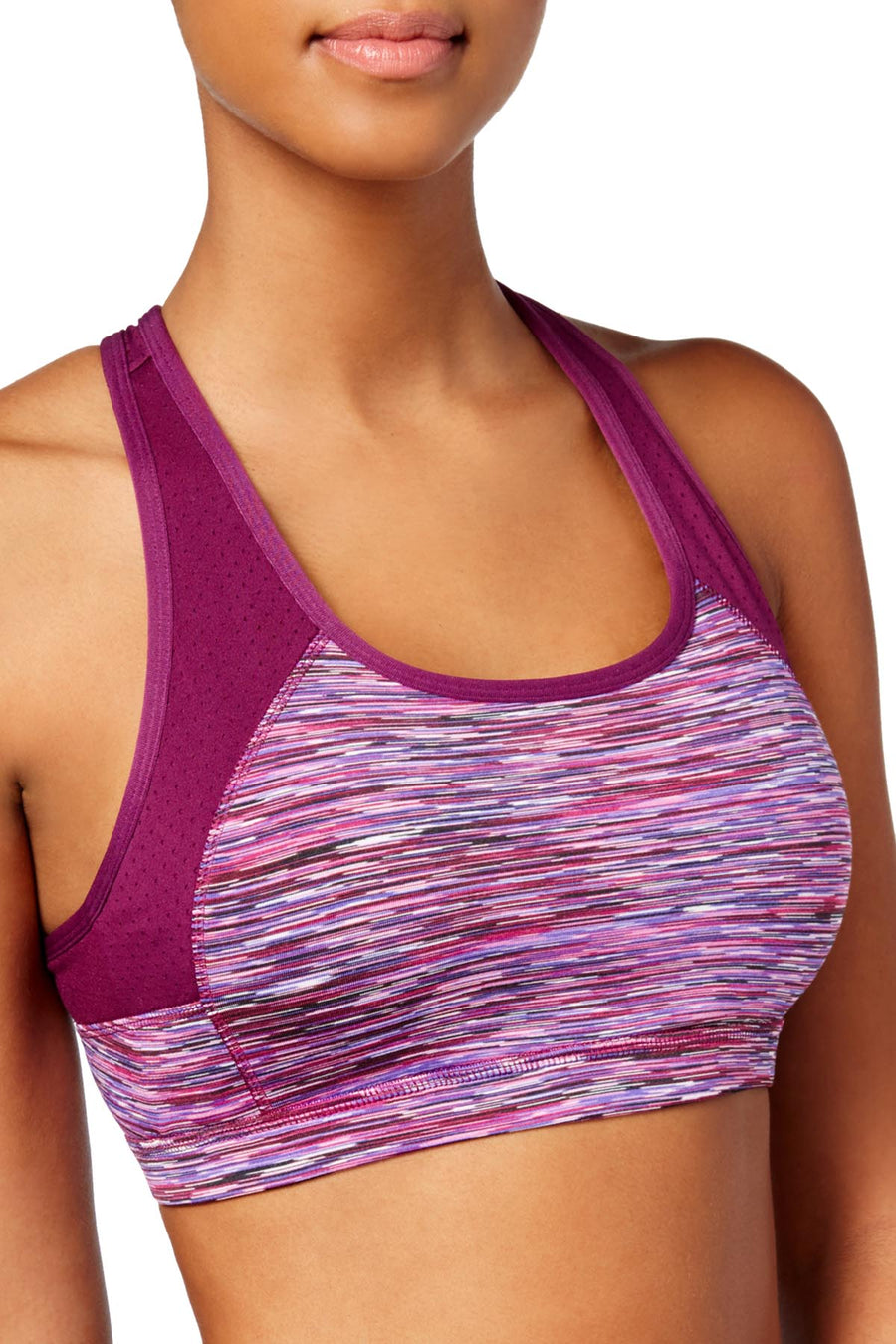 Ideology Plum-SpaceDye Strappy-Back Medium-Impact Sports Bra
