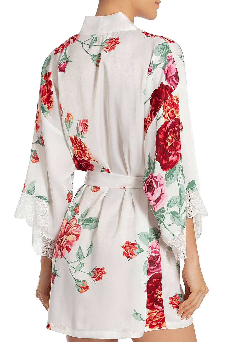 In Bloom by Jonquil Rose Print Wrap Robe in Off White