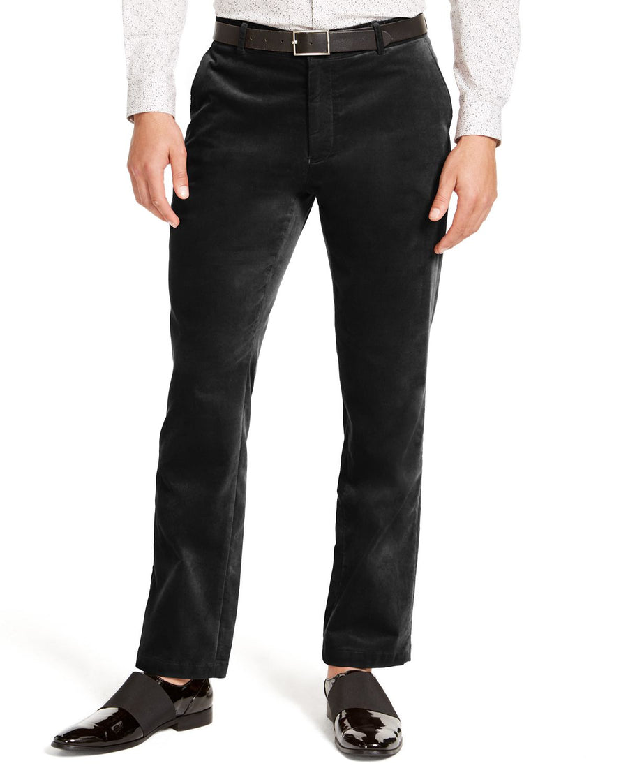 Inc International Concepts I.n.c. Big & Tall Slim-fit Velvet Pants Deep Black