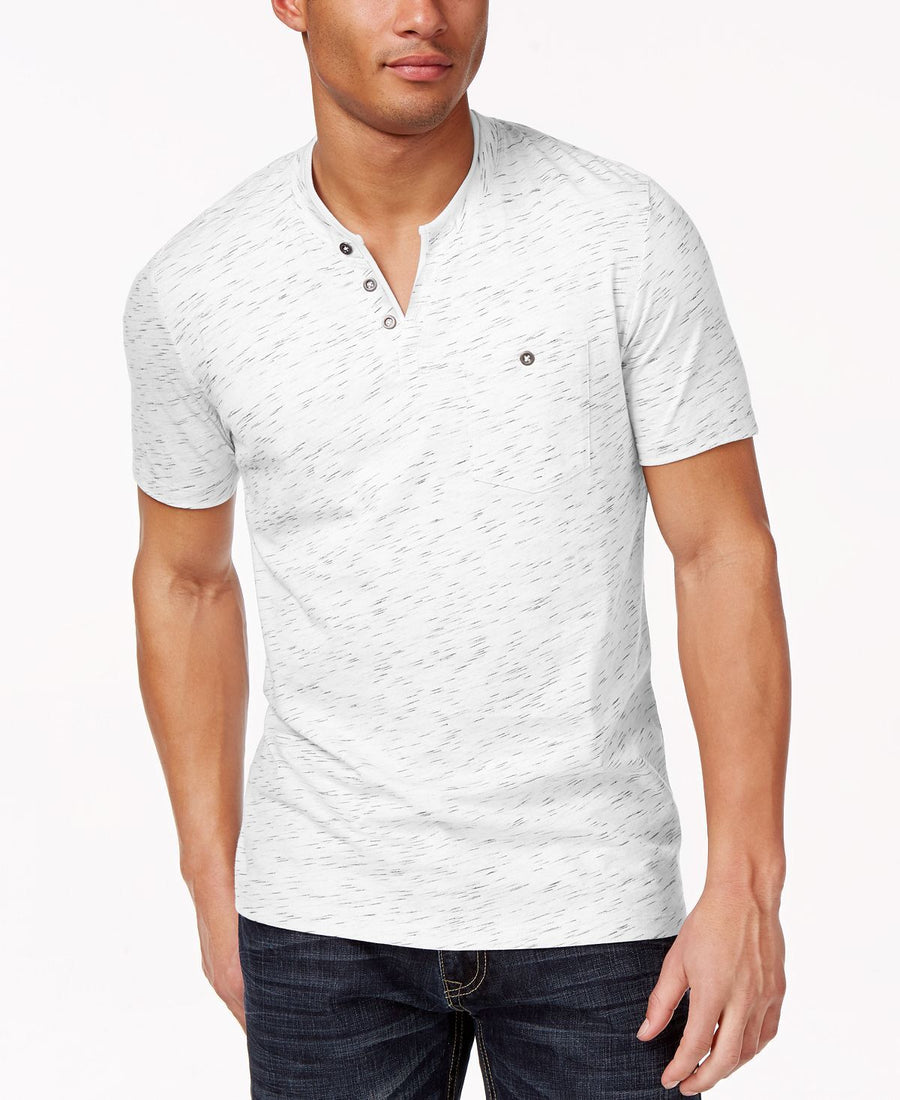Inc International Concepts I.n.c. Chambers Heathered Split-neck T-shirt White Pure