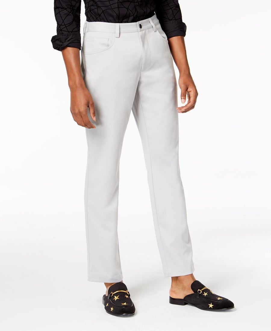 Inc International Concepts I.n.c. Shiny Slim-fit Stretch Pants Stucco Grey