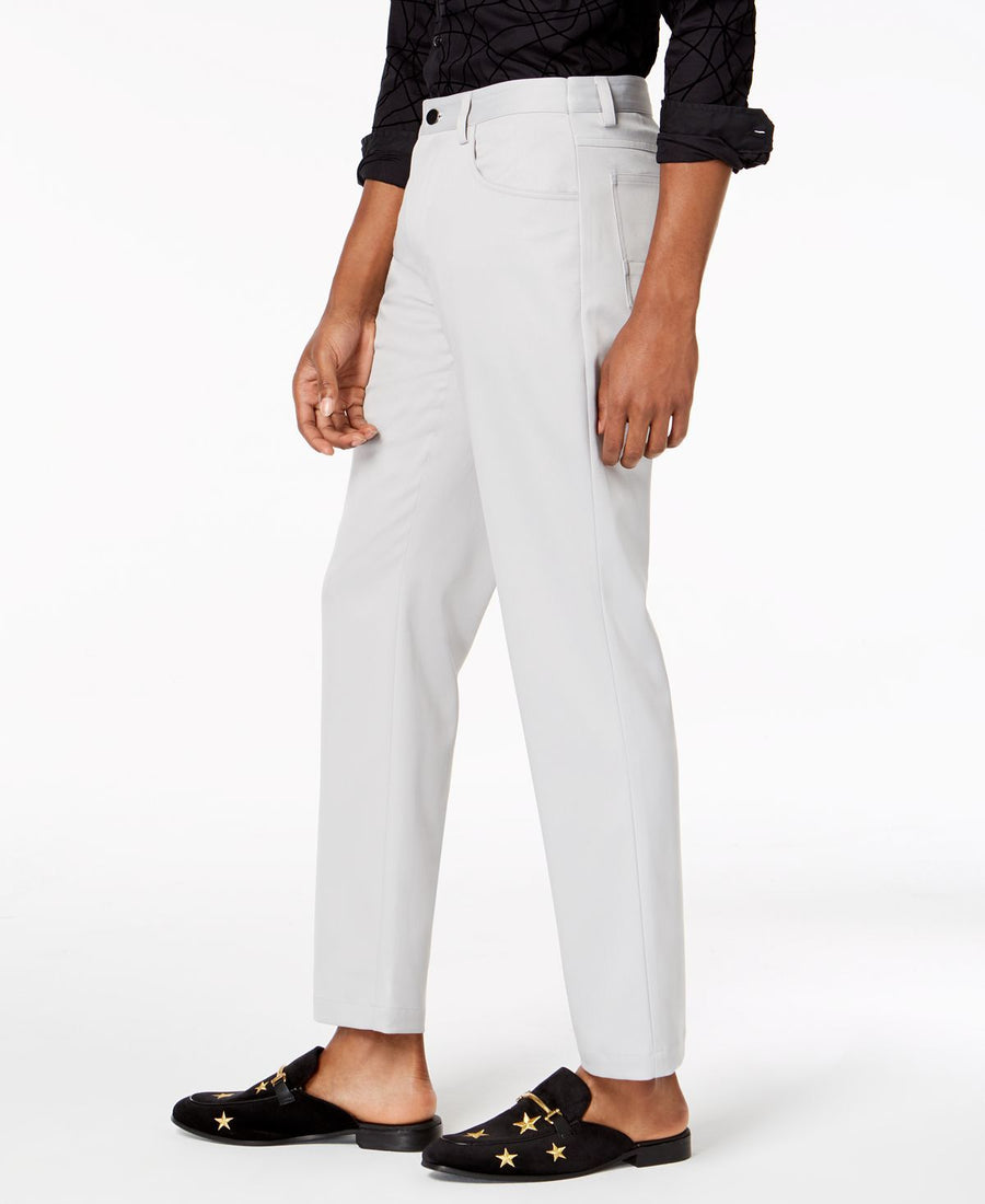 Inc International Concepts I.n.c. Shiny Slim-fit Stretch Pants Stucco Grey