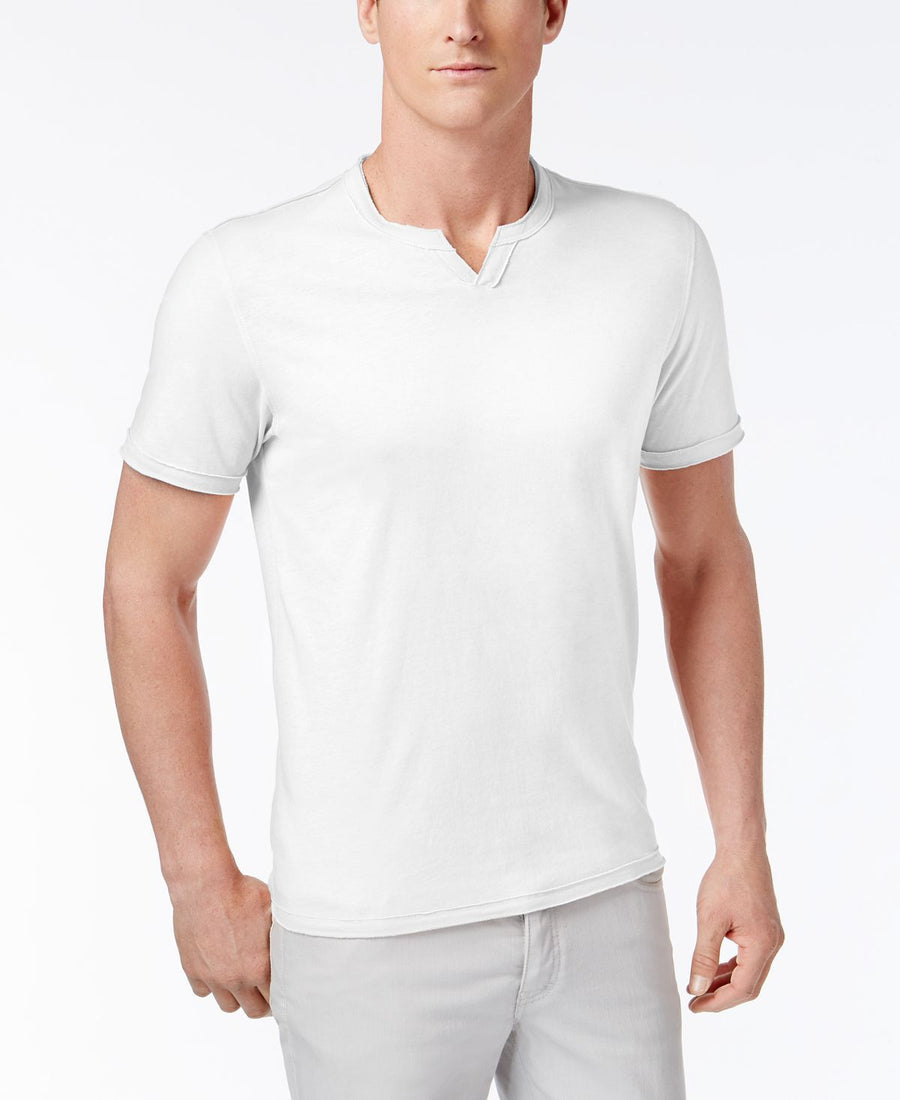 Inc International Concepts I.n.c. Soft Touch Split-neck T-shirt White Pure