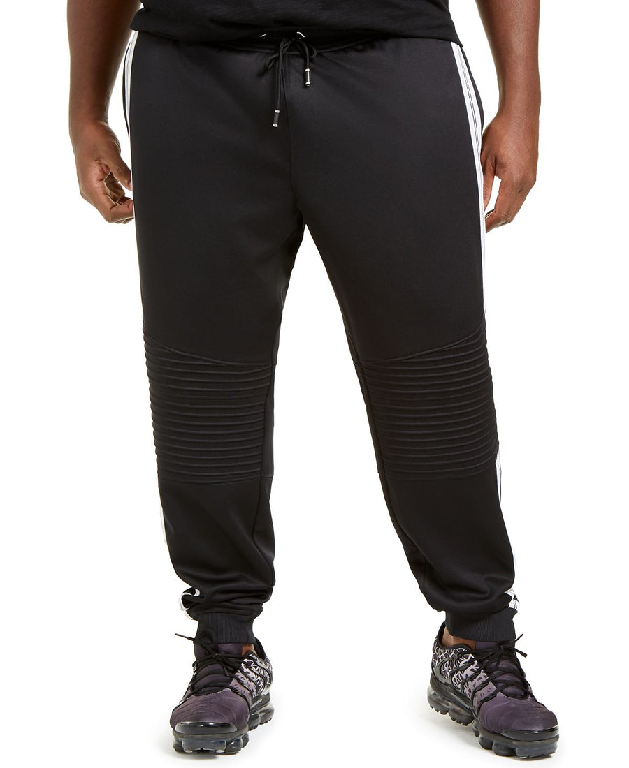 Inc International Concepts Inc Big & Tall Moto Side Stripe Joggers Deep Black