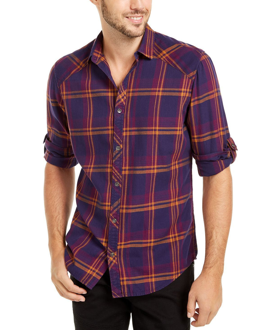 Inc International Concepts Inc Marc Plaid Shirt Deep Grape
