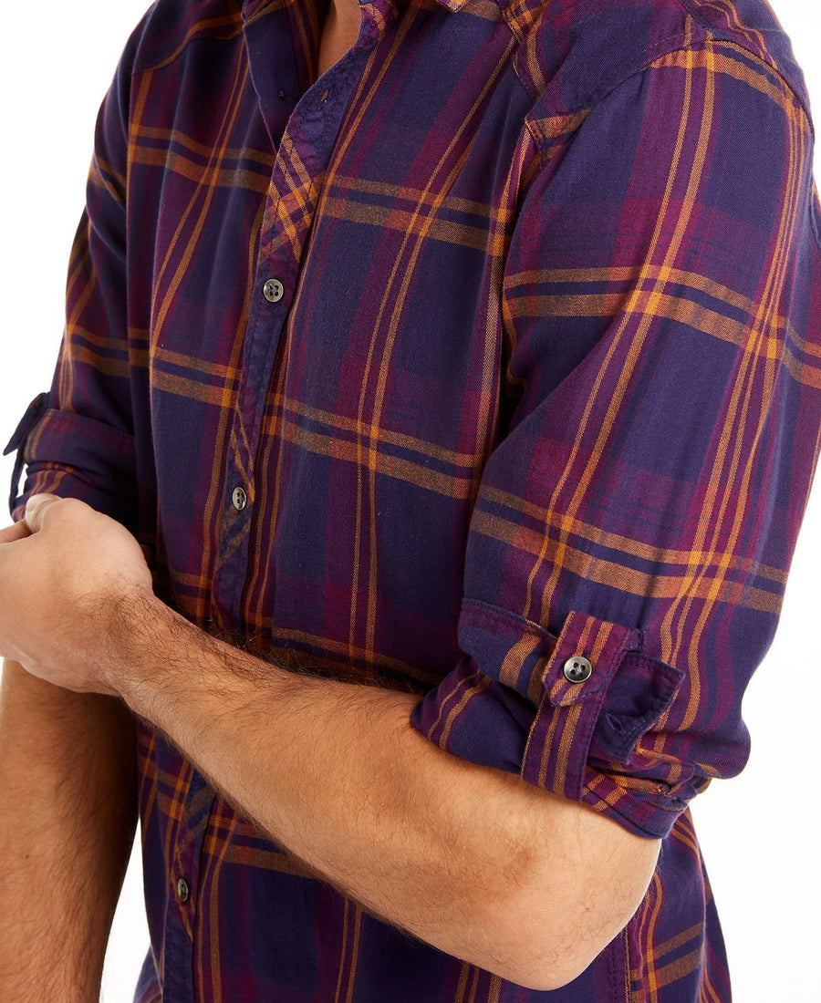Inc International Concepts Inc Marc Plaid Shirt Deep Grape