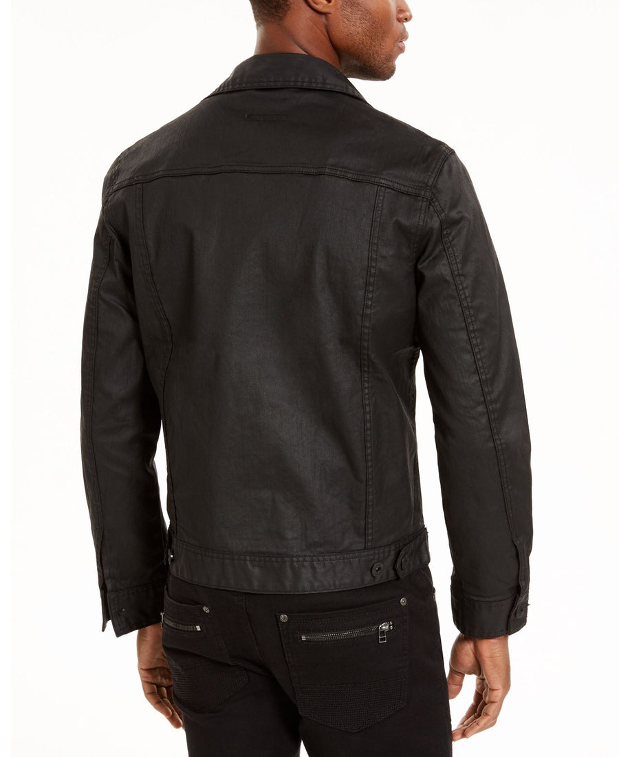 Inc International Concepts Inc Regular-fit Coated Stretch Denim Trucker Jacket Black Wash
