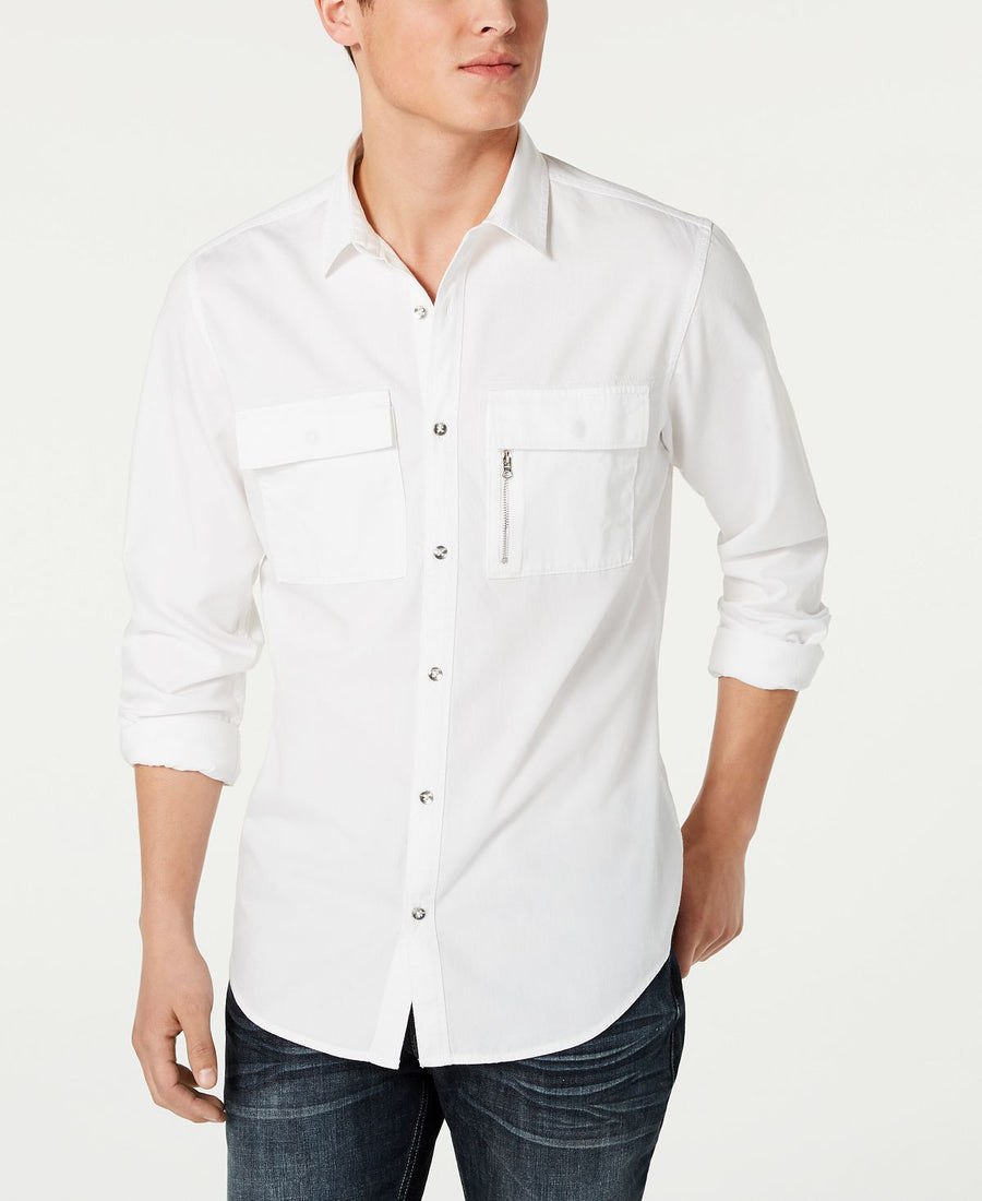 Inc International Concepts Inc Regular-fit Pocket Shirt White Pure