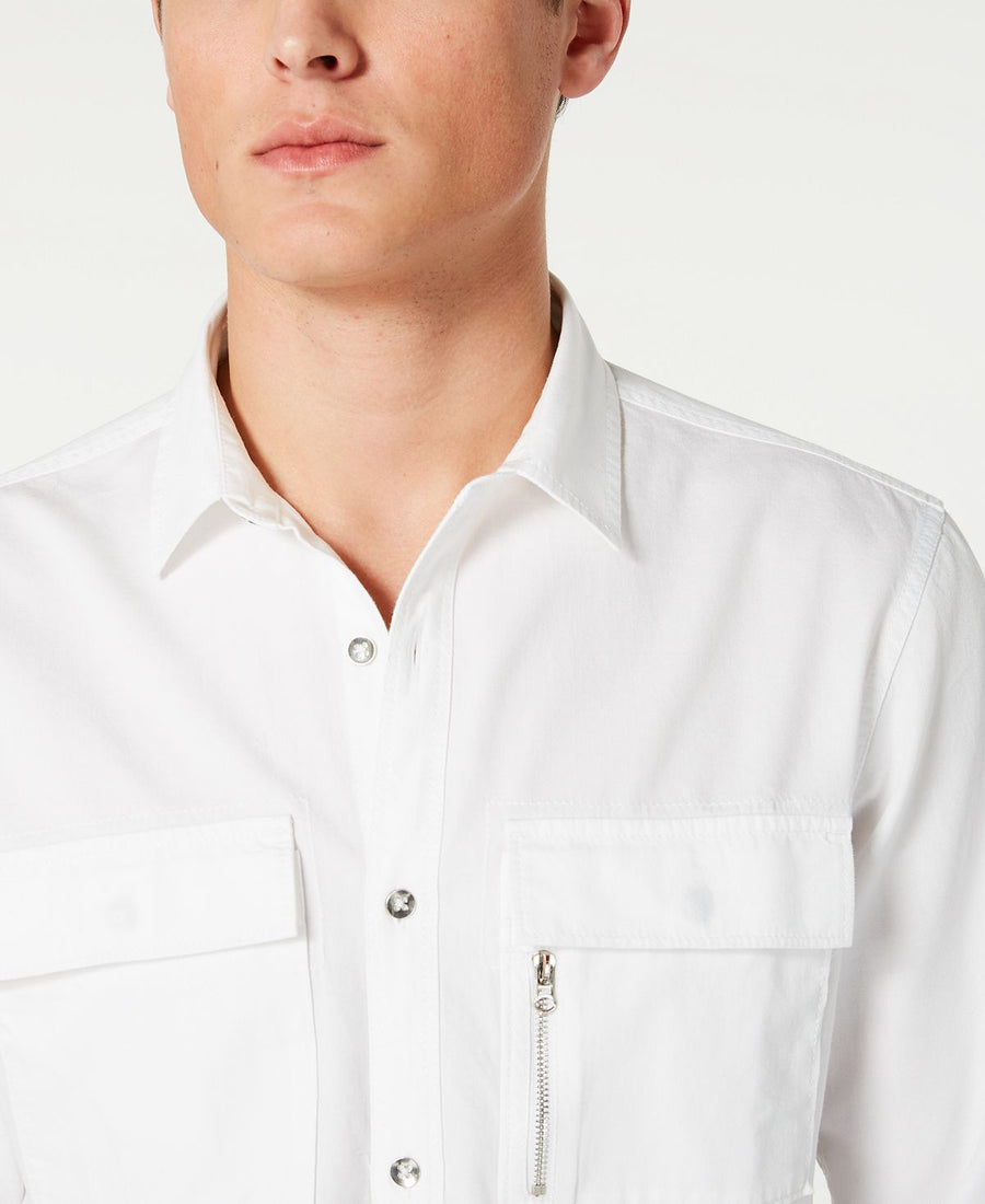 Inc International Concepts Inc Regular-fit Pocket Shirt White Pure