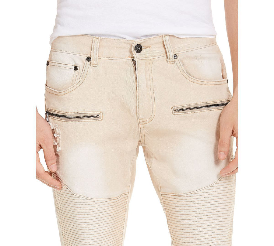 Inc International Concepts Inc Ripped Moto Skinny Jeans Walnut Beige