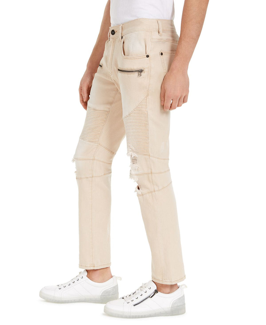 Inc International Concepts Inc Ripped Moto Skinny Jeans Walnut Beige
