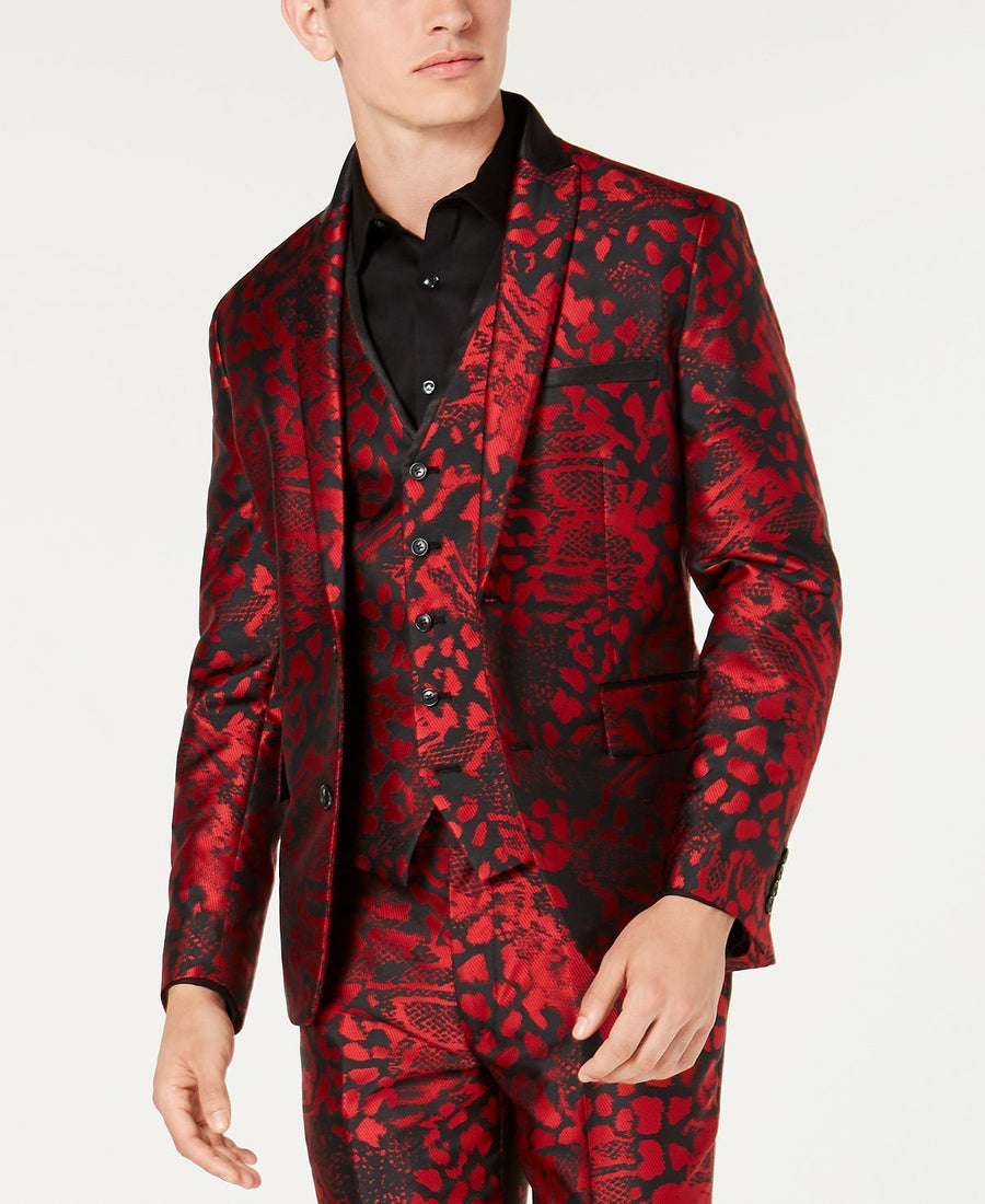 Inc International Concepts Inc Slim-fit Animal Print Blazer Licorice Red Cm