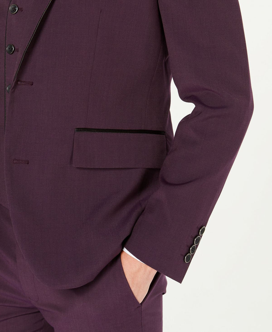 Inc International Concepts Inc Slim-fit Skull-lined Blazer Grape Rioja