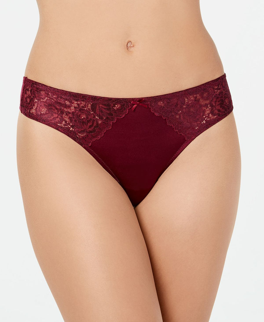 Inc International Concepts Inc Smooth Lace Thong Lush Plum