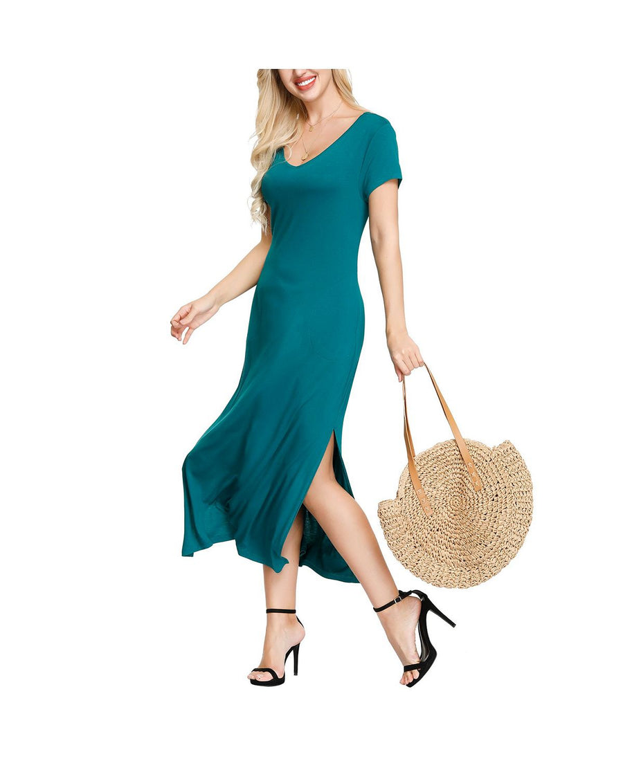 Ink+ivy Ink+ivy Wo Double V- Neck Dress Evergreen