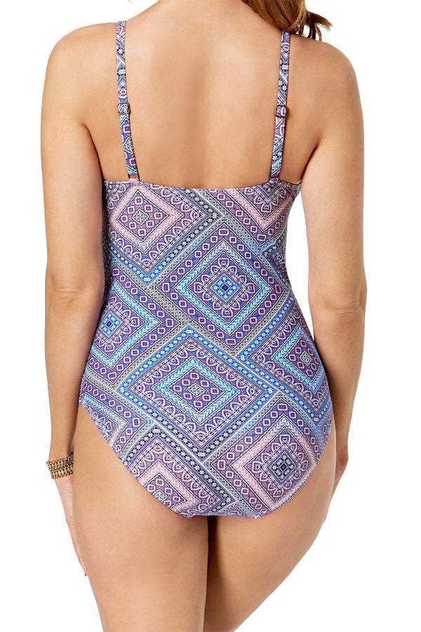Island Escape Blue/Pink Capadocia Underwire Push-Up Swimsuit