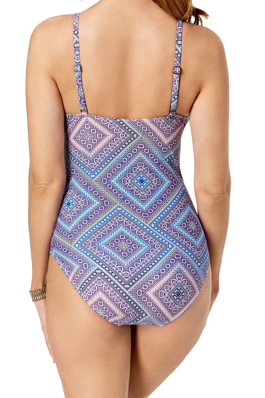 Island Escape Blue/Pink Capadocia Underwire Push-Up Swimsuit
