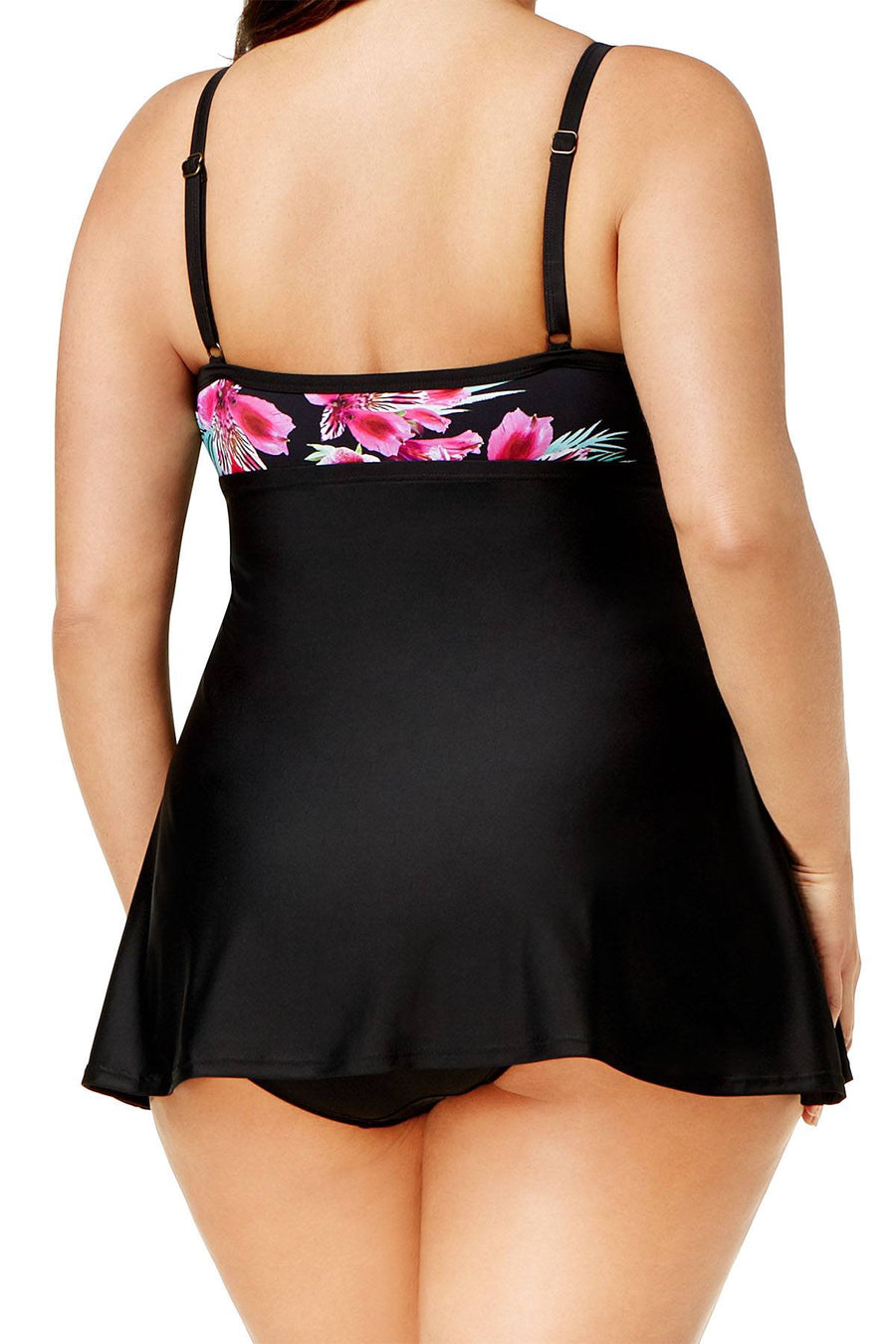 Island Escape PLUS Black Orchid-Paradise Swimdress
