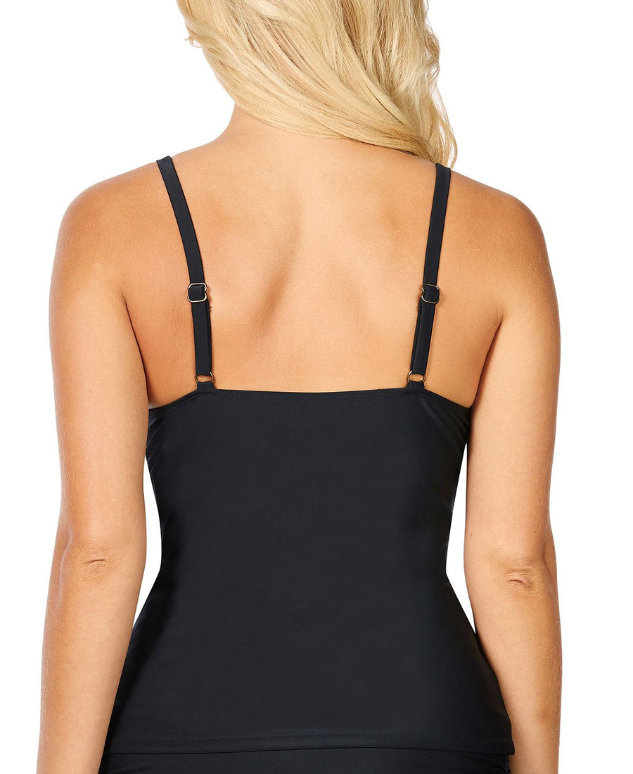 Island Escape Puerto Azul Push-up Underwire Tankini Top Black
