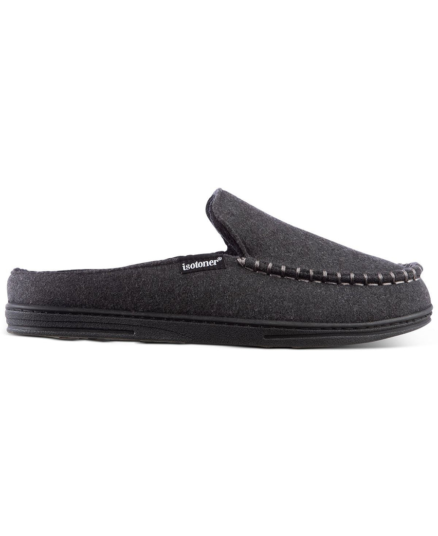 Isotoner Signature Grady Hood-back Moccasins Slippers Dark Charcoal Heather