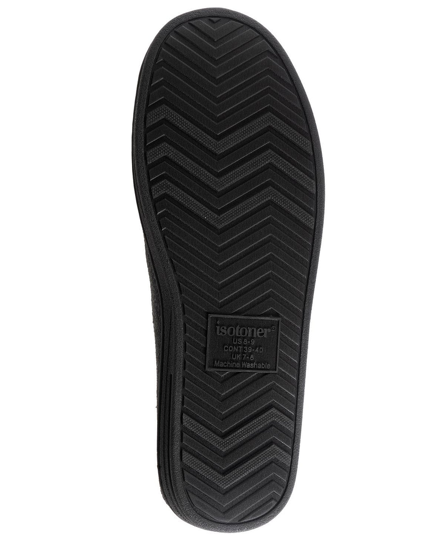 Isotoner Signature Grady Hood-back Moccasins Slippers Dark Charcoal Heather