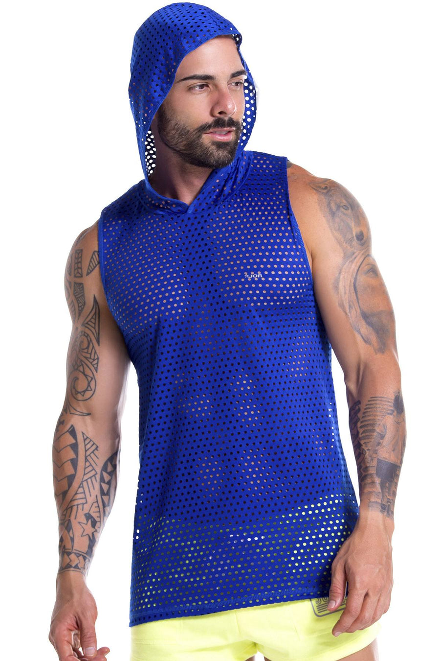 JOR 0826 Blue Stereo Hoodie Tank Top