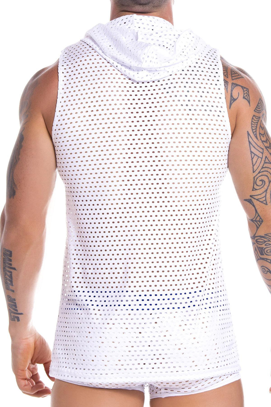 JOR 0826 White Stereo Hoodie Tank Top