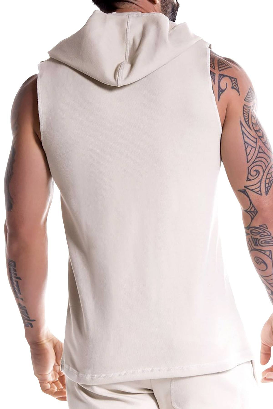 JOR Beige Squash Sleeveless Zip-Hoodie