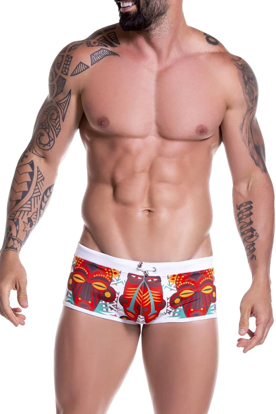 JOR Tribal-Mask Printed Swim Trunk