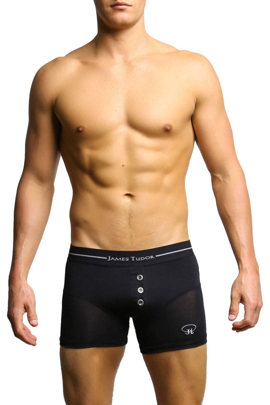 James Tudor Black Button Fly Boxer - XSmall
