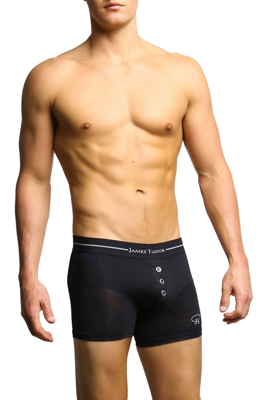 James Tudor Black Button Fly Boxer - XSmall