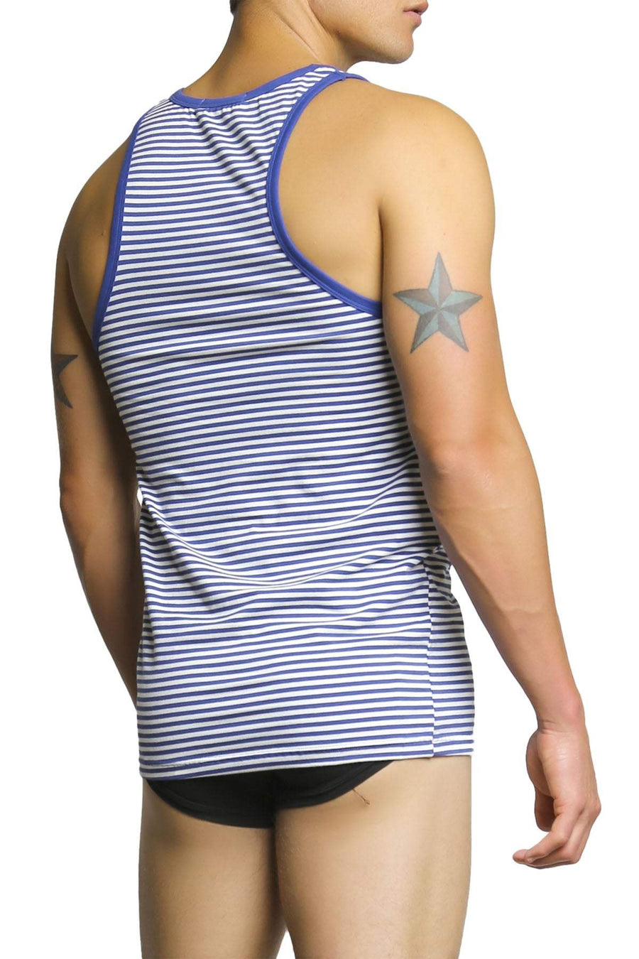 James Tudor Blue Regal Stripe Tank