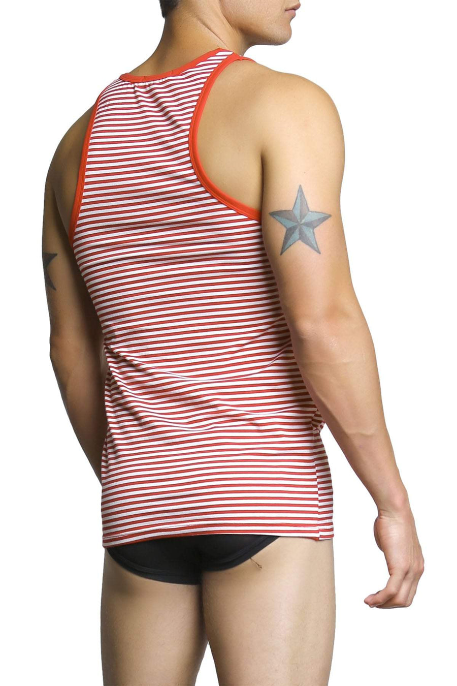 James Tudor Red Regal Striped Tank
